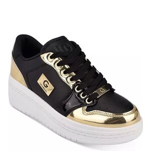 Guess Black And Gold Platform Sneakers. Size 9.5